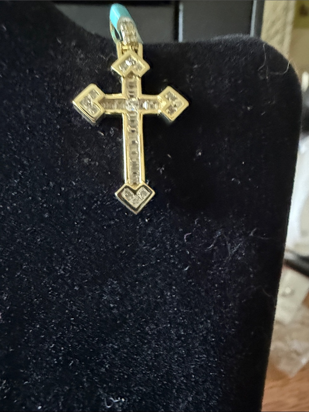 925 Sterling silver moissanite 0.90 ctw VVS  Cross Pendant